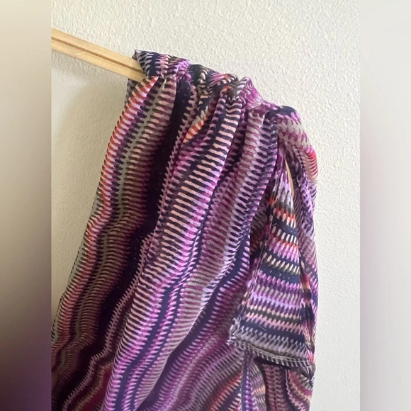 Maison Tara Purple Striped Multi Midi Dress Sz 12 Classic Spring Easter Dress - Picture 13 of 13